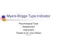 MyersBriggs Type Indicator
