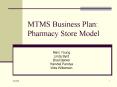 MTMS Business Plan: Pharmacy Store Model
