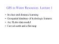 GIS in Water Resources: Lecture 1