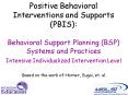 Positive Behavioral Interventions and Supports PBIS: Behavioral Support Planning BSP Systems and Pra