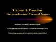 Trademark Protection: Geographic and Personal Names