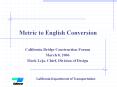 Metric to English Conversion