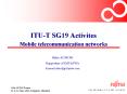 ITUT SG19 Activites Mobile telecommunication networks