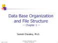 Data Base Organization and File Structure Chapter 1
