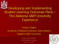 Developing and Implementing Student Learning Outcomes Plans The Alabama A