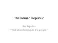 The Roman Republic