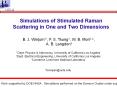 Simulations of Stimulated Raman Scattering in One and Two Dimensions