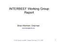 INTERBEEF Working Group Report
