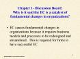 Chapter 1 Discussion Board: Why is it said the EC is a catalyst of fundamental changes in organizati