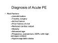 Diagnosis of Acute PE