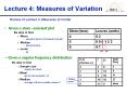 Lecture 4: Measures of Variation