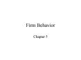 Firm Behavior