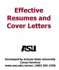 Effective Resumes and Cover Letters