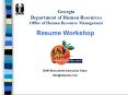 Georgia Department of Human Resources Office of Human Resource Management