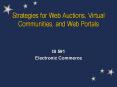 Strategies for Web Auctions, Virtual Communities, and Web Portals