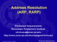Address Resolution ARP, RARP