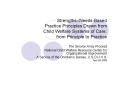 StrengthsNeedsBased Practice Principles Drawn from Child Welfare Systems of Care: from Principle to