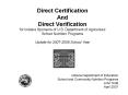 Direct Certification And Direct Verification for Indiana Sponsors of U.S. Department of Agriculture School Nutrition Programs Update for 2007-2008 School Year