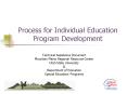 Process for Individual Education Program Development