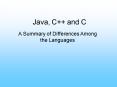 Java, C and C