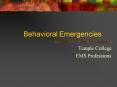 Behavioral Emergencies