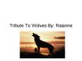 Tribute To Wolves By: Raianne