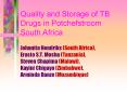 Quality and Storage of TB Drugs in Potchefstroom South Africa