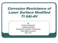 Corrosion Resistance of Laser Surface Modified TI 6Al4V