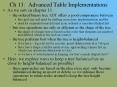 Ch 13: Advanced Table Implementations