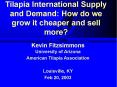 Tilapia International Supply and Demand: How do we grow it cheaper and sell more