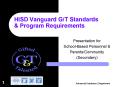 HISD Vanguard GT Standards