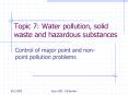 Topic 7: Water pollution, solid waste and hazardous substances