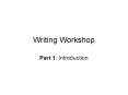 Writing Workshop