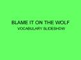 BLAME IT ON THE WOLF. VOCABULARY SLIDESHOW. CHARACTER. COUR