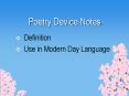 Poetry Device Notes