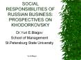 SOCIAL RESPONSIBILITIES OF RUSSIAN BUSINESS: PROSPECTIVES ON KHODORKOVSKY