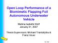 Open Loop Performance of a Biomimetic Flapping Foil Autonomous Underwater Vehicle
