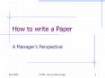 How to write a Paper