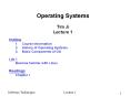 Operating Systems Tim Ji Lecture 1