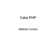 Cake PHP