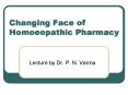 Changing Face of Homoeopathic Pharmacy