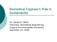 Biomedical Engineers Role in Sustainability