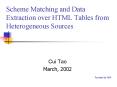 Scheme Matching and Data Extraction over HTML Tables from Heterogeneous Sources