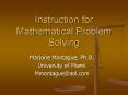 Instruction for Mathematical Problem Solving