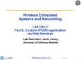 Wireless Embedded Systems and Networking Lab Day 2: Part 2: Custom IPUSN application via Web Service