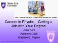 Careers in PhysicsGetting a Job with Your Degree