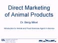 Direct Marketing of Animal Products