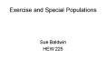Exercise and Special Populations