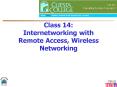 Class 14: Internetworking with Remote Access, Wireless Networking