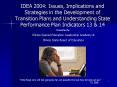IDEA 2004: Issues, Implications and Strategies in the Development of Transition Plans and Understand
